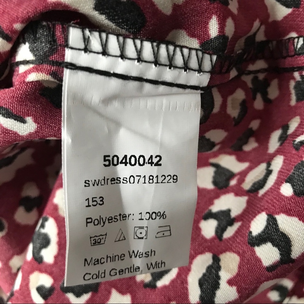 Shein Red Cheetah Print Button Up Dress Medium - Picture 7 of 7